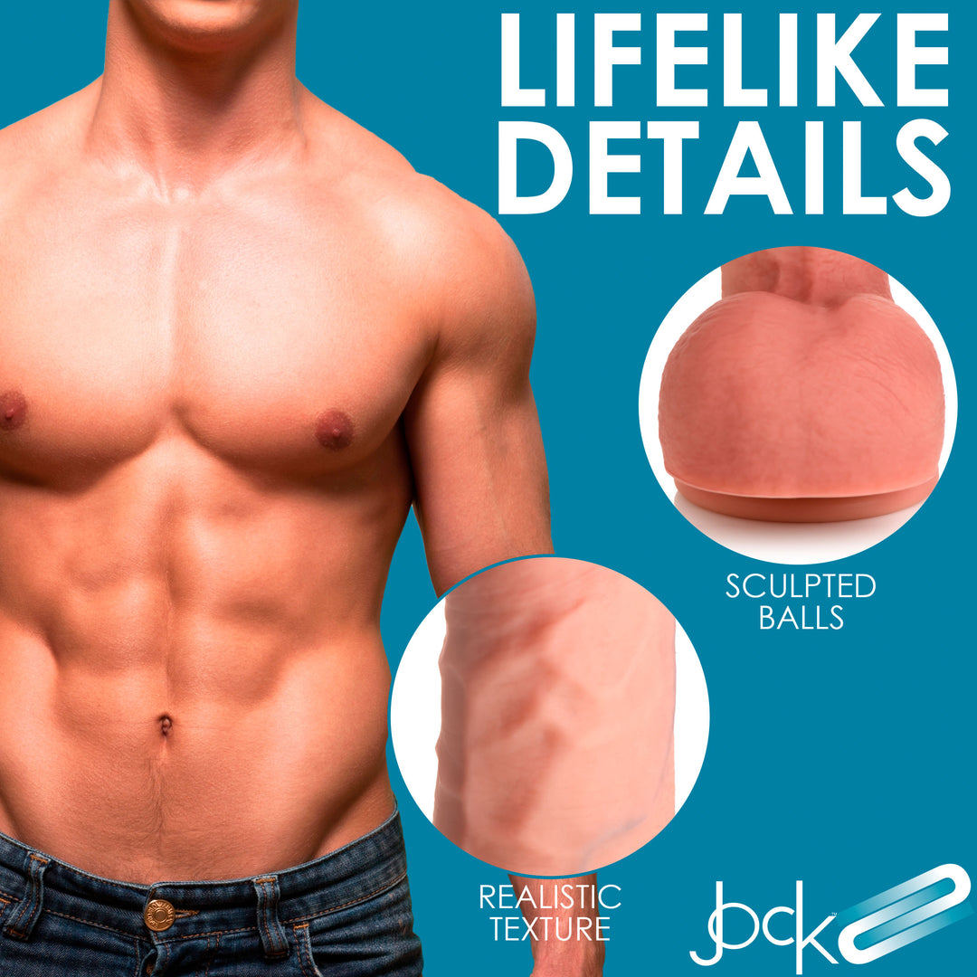 Jock 8.7 Inch Dual Density Uncut Dildo with Balls