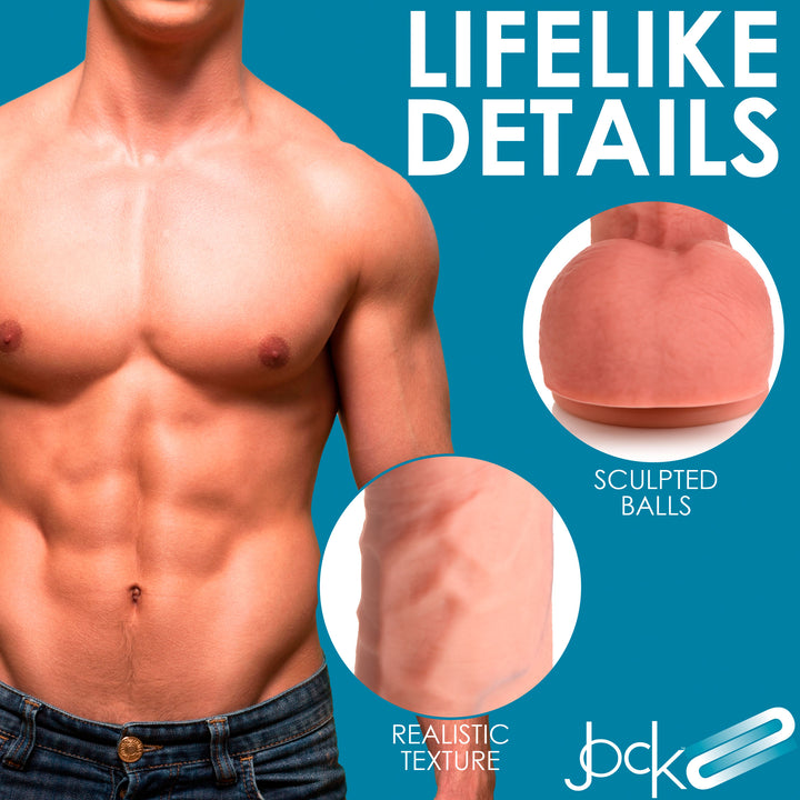 Jock 8.7 Inch Dual Density Uncut Dildo with Balls