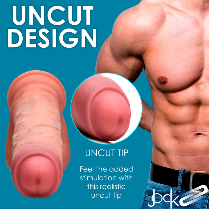 Jock 9.8 Inch Dual Density Uncut Dildo with Balls