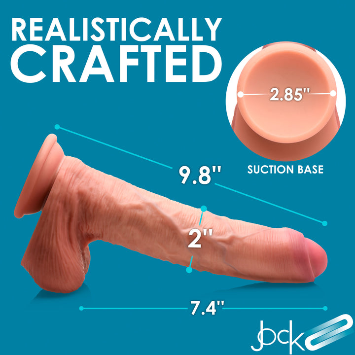 Jock 9.8 Inch Dual Density Uncut Dildo with Balls