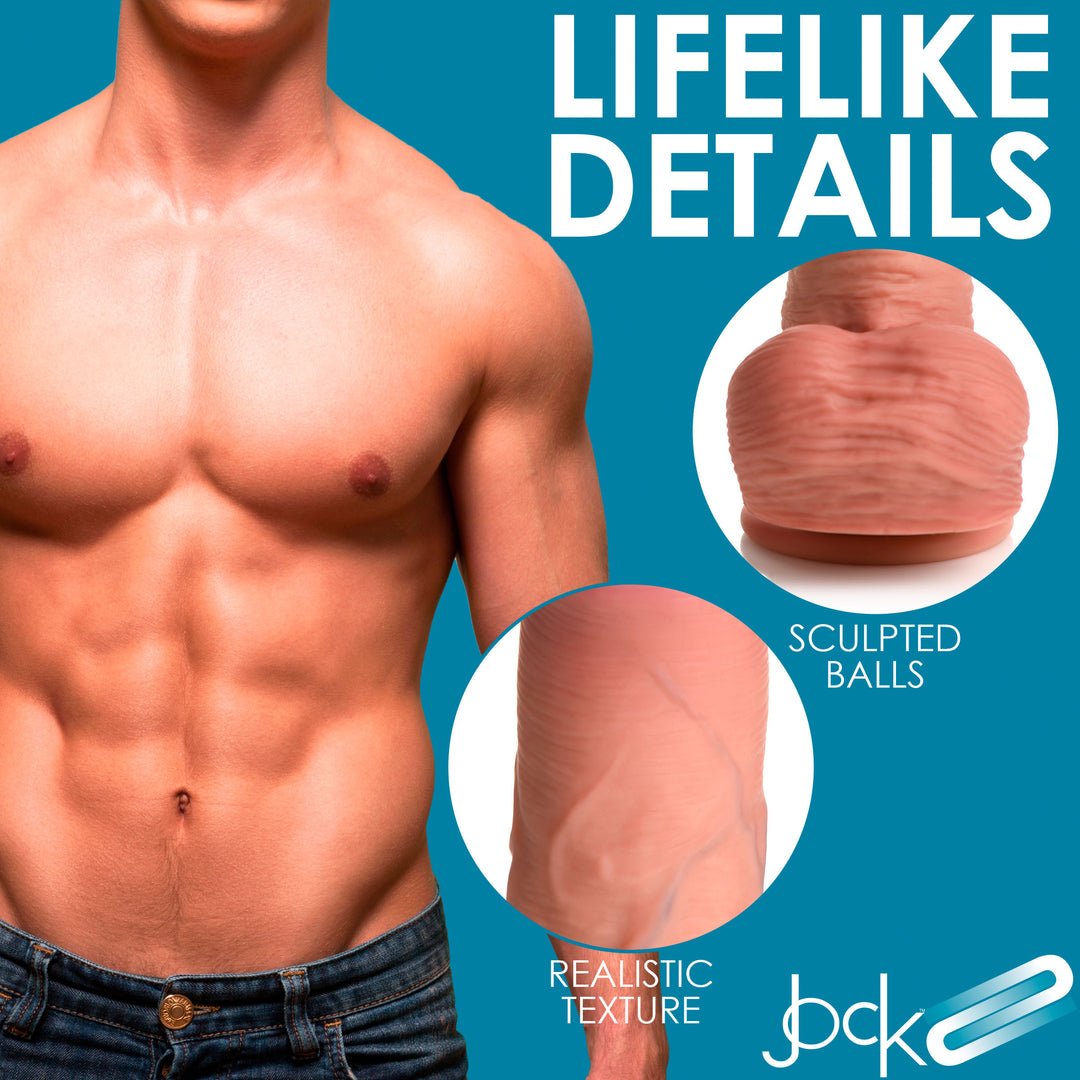 Jock 9.8 Inch Dual Density Uncut Dildo with Balls