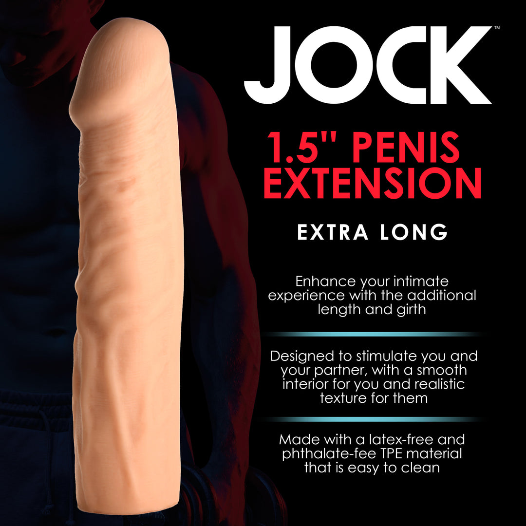 Jock Extra Long 1.5 Inch Penis Extension, Light