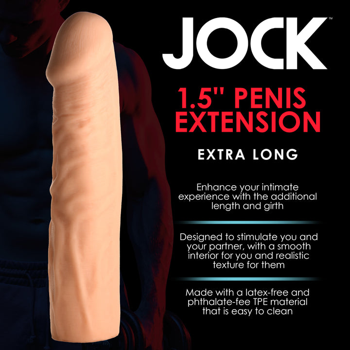 Jock Extra Long 1.5 Inch Penis Extension, Light
