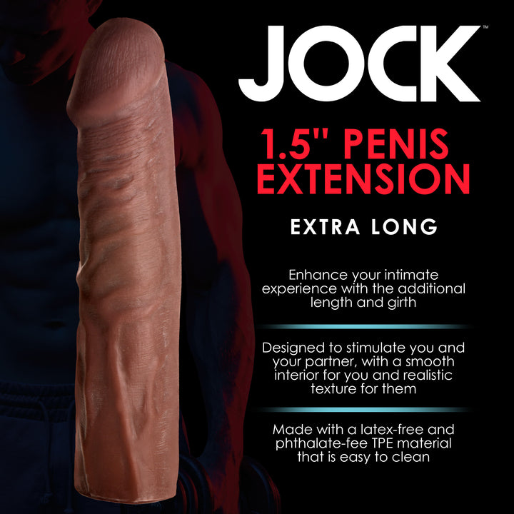 Jock Extra Long 1.5 Inch Penis Extension, Dark