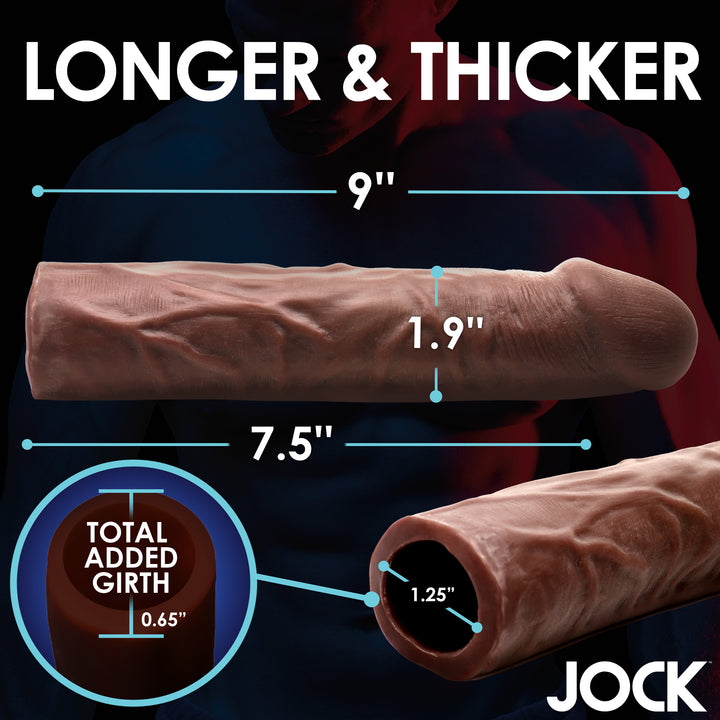 Jock Extra Long 1.5 Inch Penis Extension, Dark