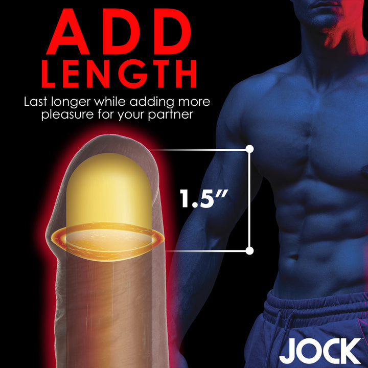 Jock Extra Long 1.5 Inch Penis Extension, Dark