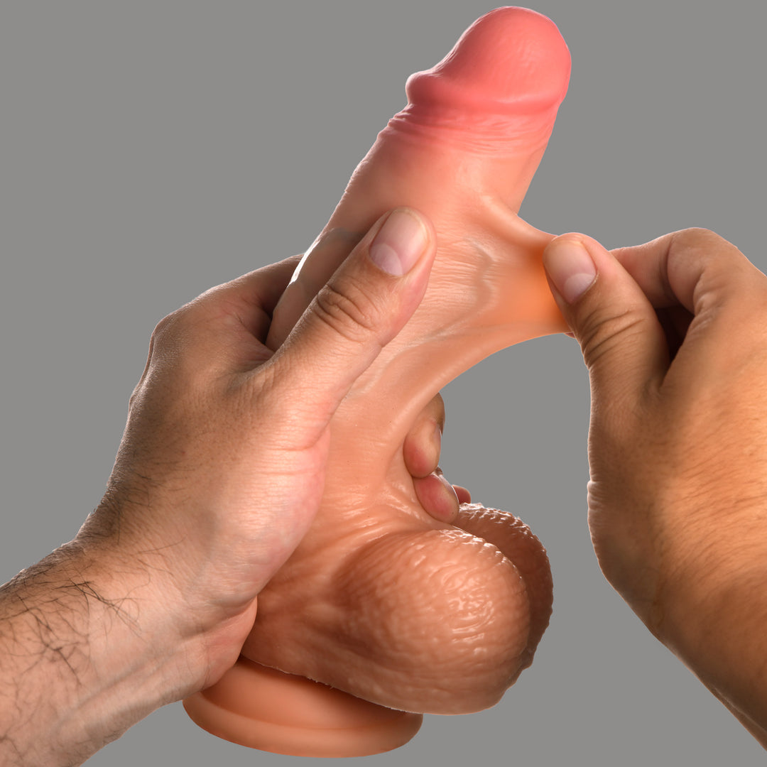 Jock 8 Inch Real Skin Silicone Dildo with Balls