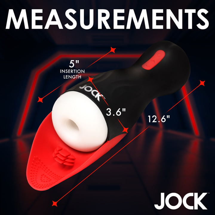 Jock Sucking and Vibrating Masturbator with Ball-Cupping Lip
