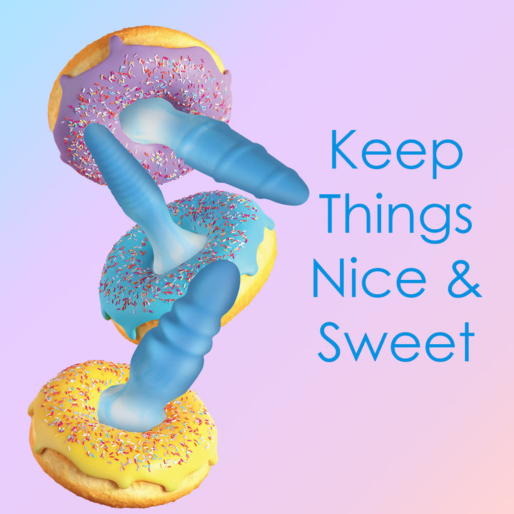 3 Piece Silicone Butt Plug Set in Blue
