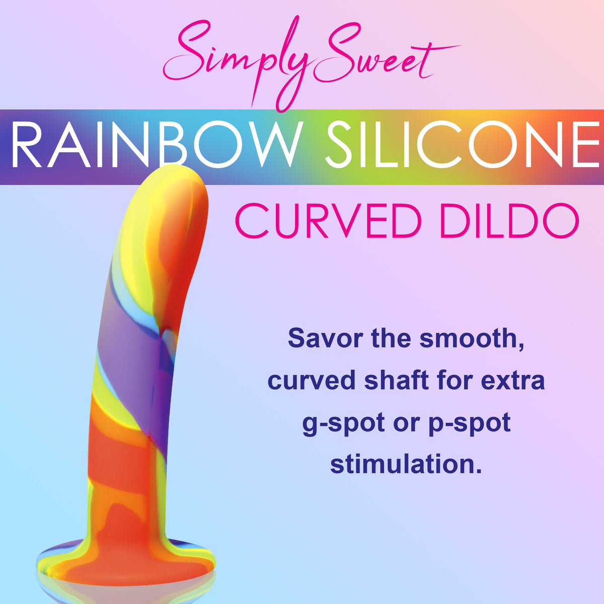 Rainbow Silicone Dildo with Suction Cup Base