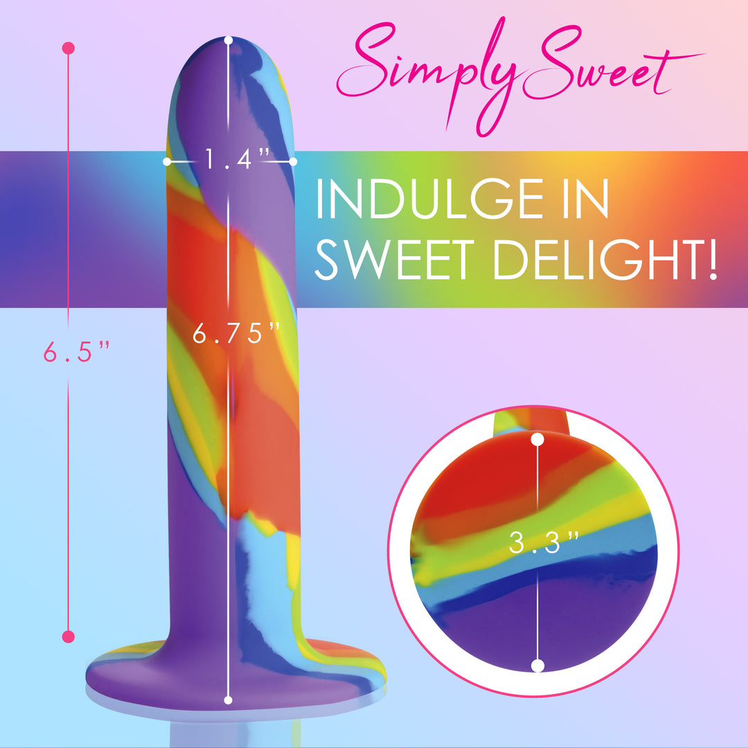 Rainbow Silicone Dildo with Suction Cup Base