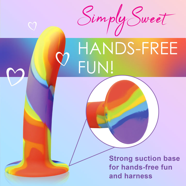 Rainbow Silicone Dildo with Suction Cup Base