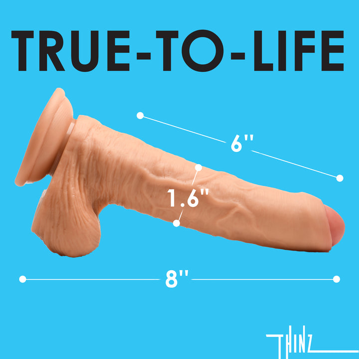 Thinz 8 Inch Uncut Dildo with Balls