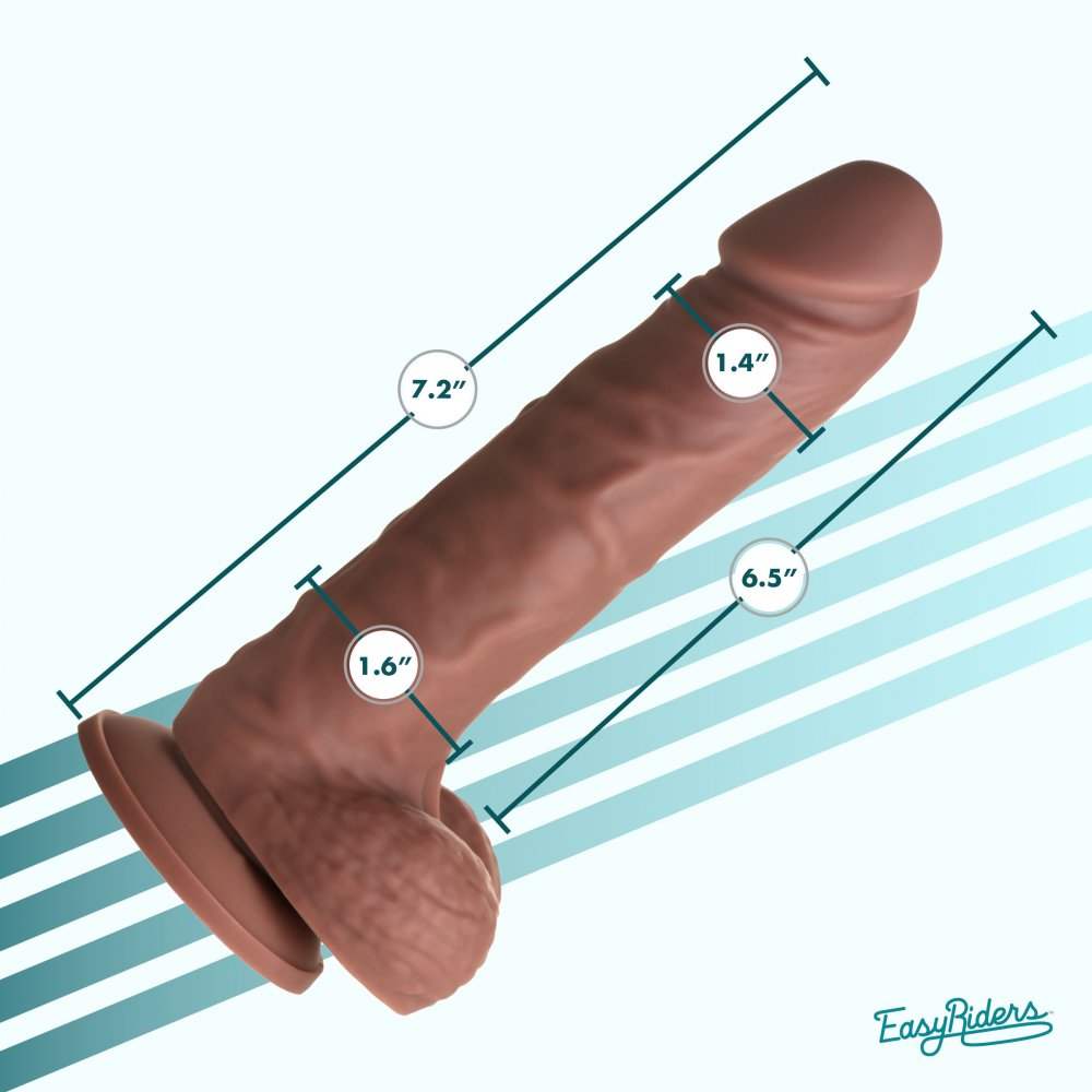 Easy Riders 7 Inch Silicone Dildo with Balls Available in 3 Colors