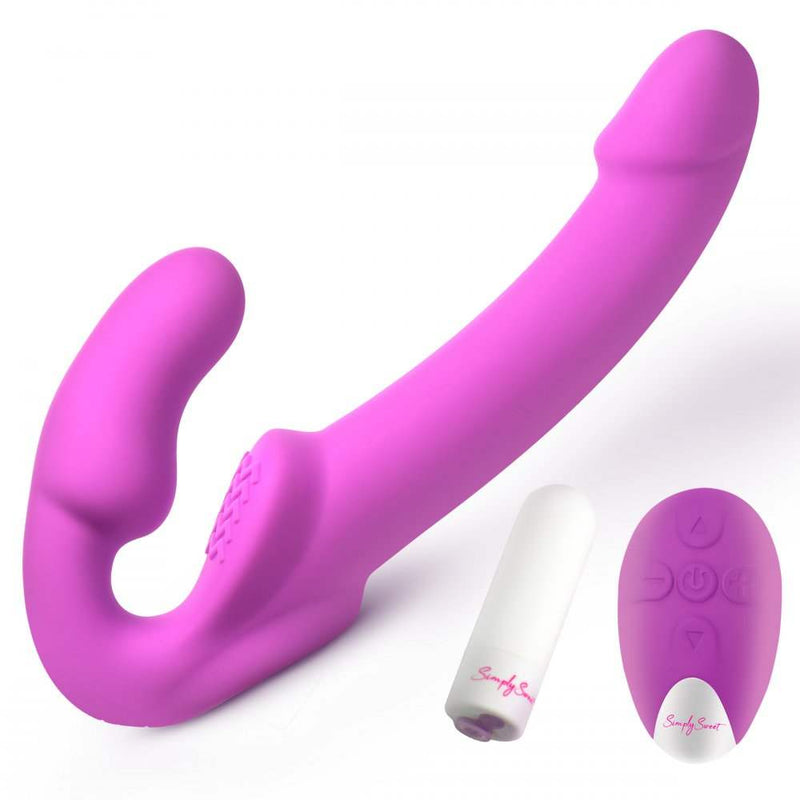 Vibrating Strapless Strap-On with Remote | Candy Crush Purple