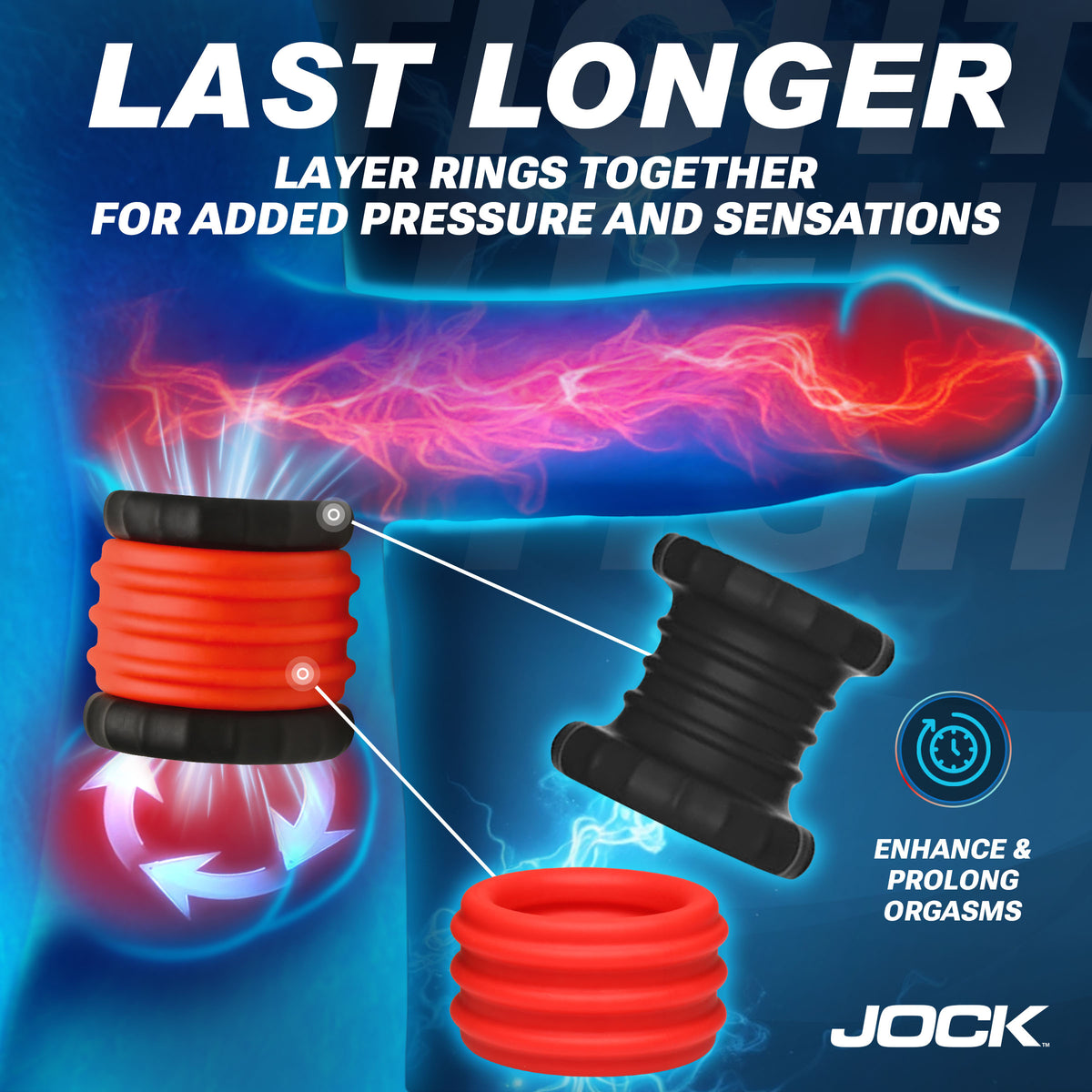 Jock 2-in-1 Silicone Cock Ring and Ball Stretcher Set