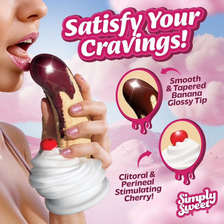 Chocolate Dipped 7.4 Inch Banana Split Premium Silicone Dildo