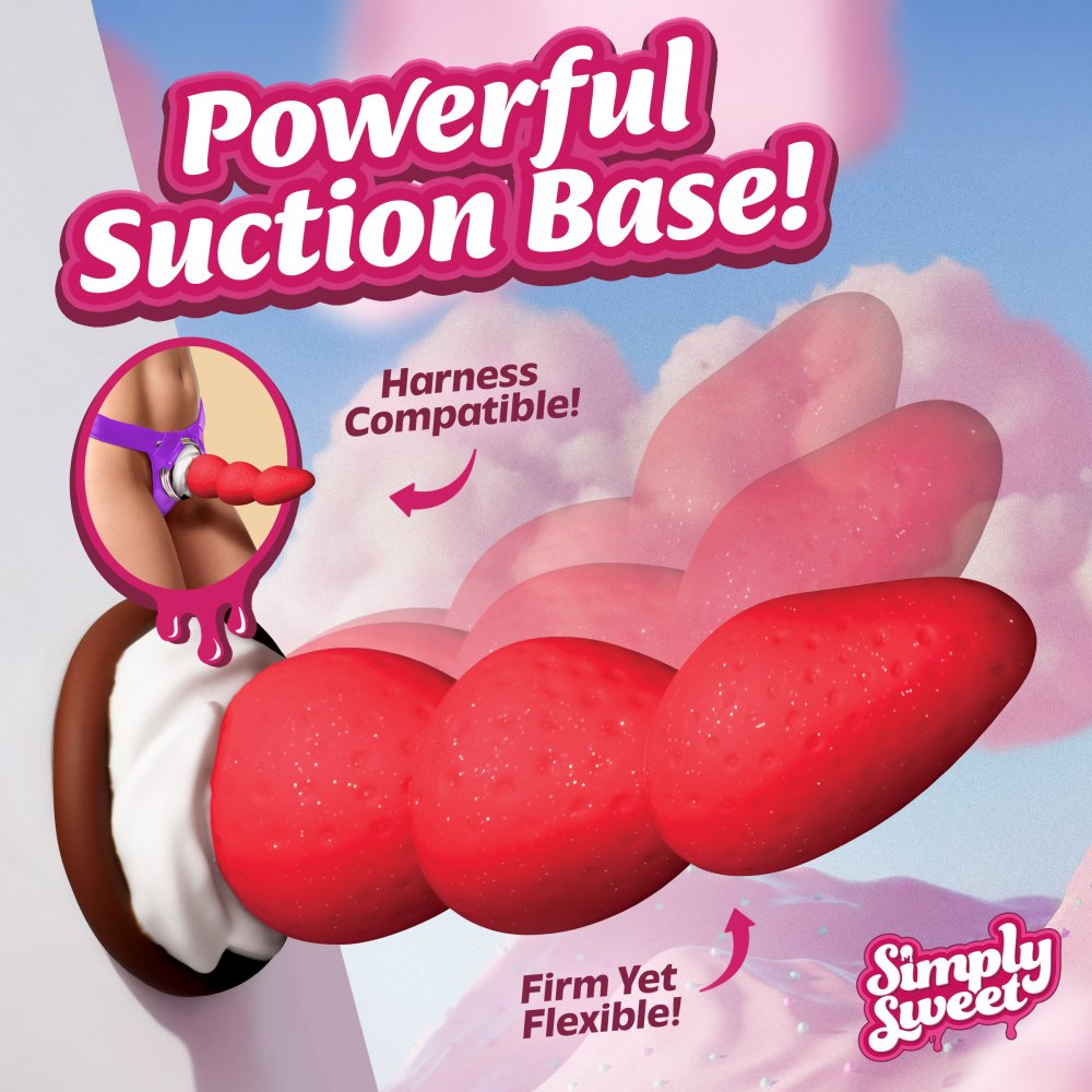 Strawberry Sweet Cream 7.8 Inch Premium Silicone Dildo