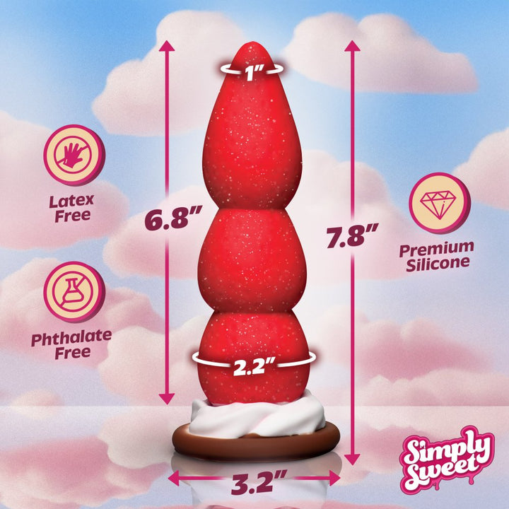 Strawberry Sweet Cream 7.8 Inch Premium Silicone Dildo