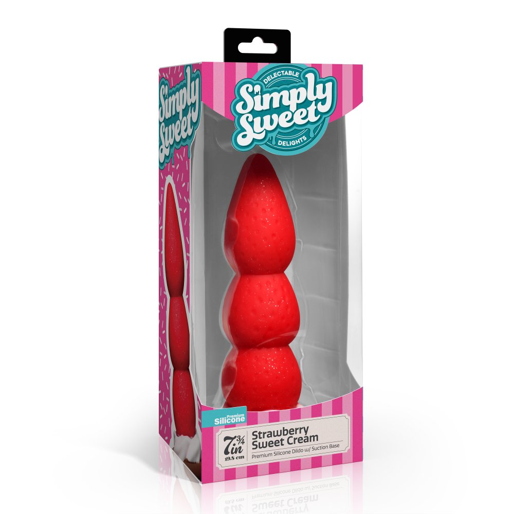 Strawberry Sweet Cream 7.8 Inch Premium Silicone Dildo
