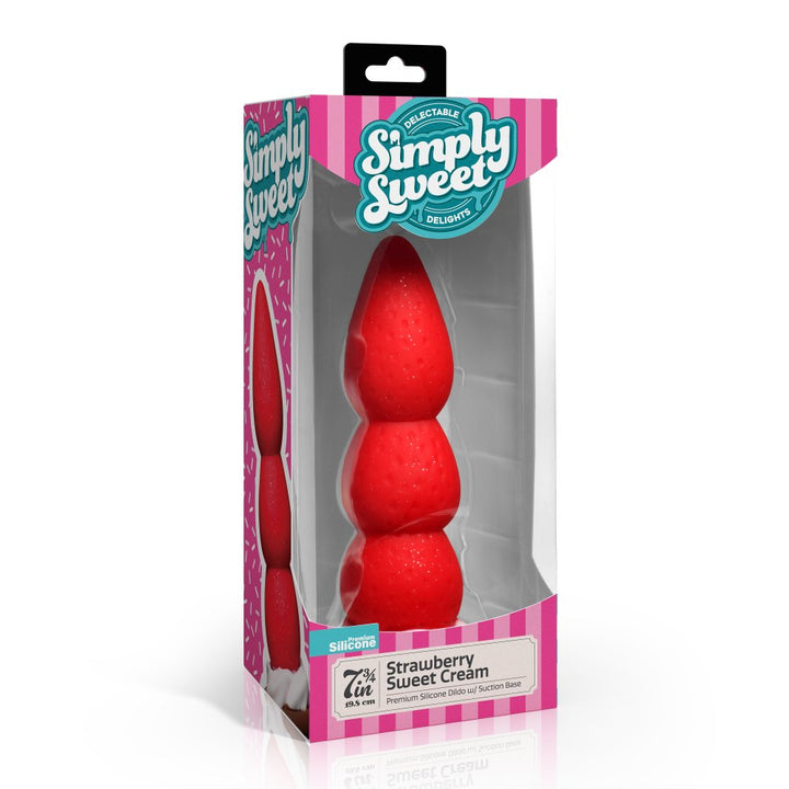 Strawberry Sweet Cream 7.8 Inch Premium Silicone Dildo