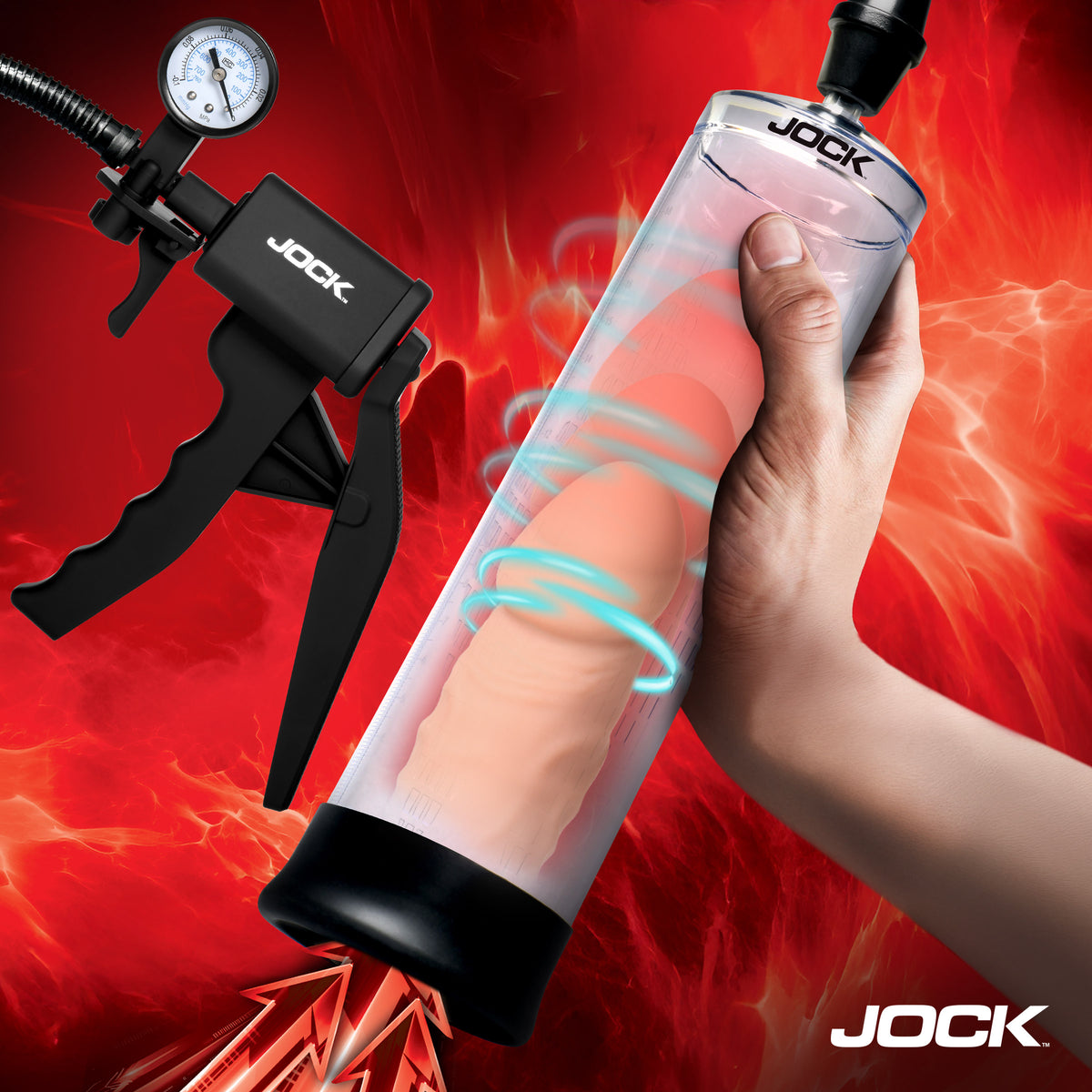 Jock Pump Up Penis Pump with Gauge and Trigger Handle