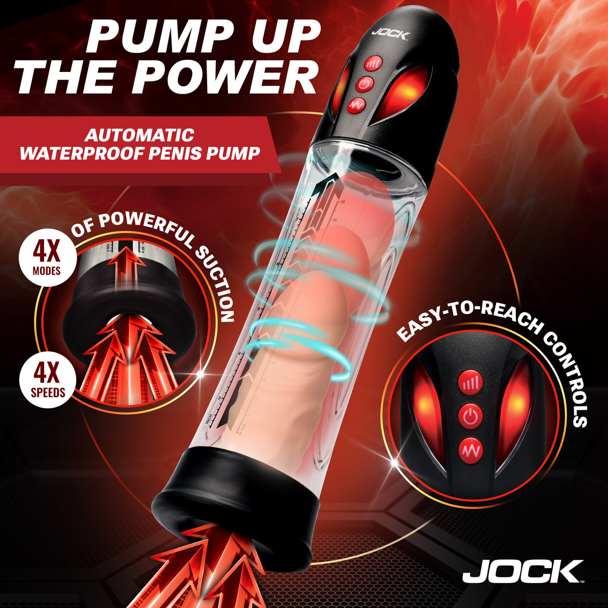 Jock Power Up Automatic Waterproof Penis Pump