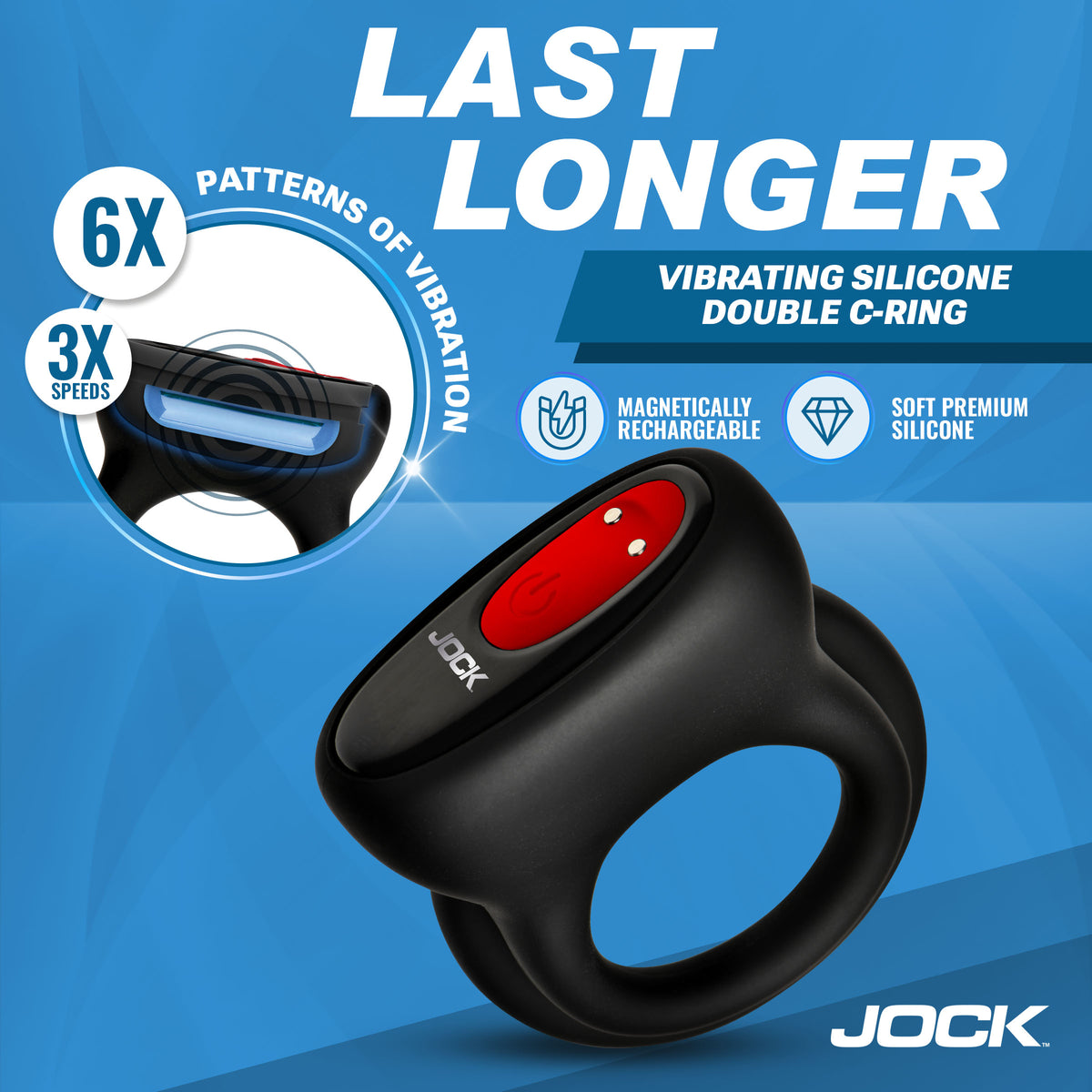 Jock Hard-On Vibrating Silicone Double C-Ring