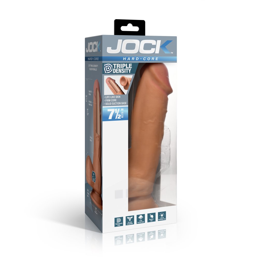 HardCore 7.5 Inch Triple Density Realistic Dildo w/ Suction Cup & Balls