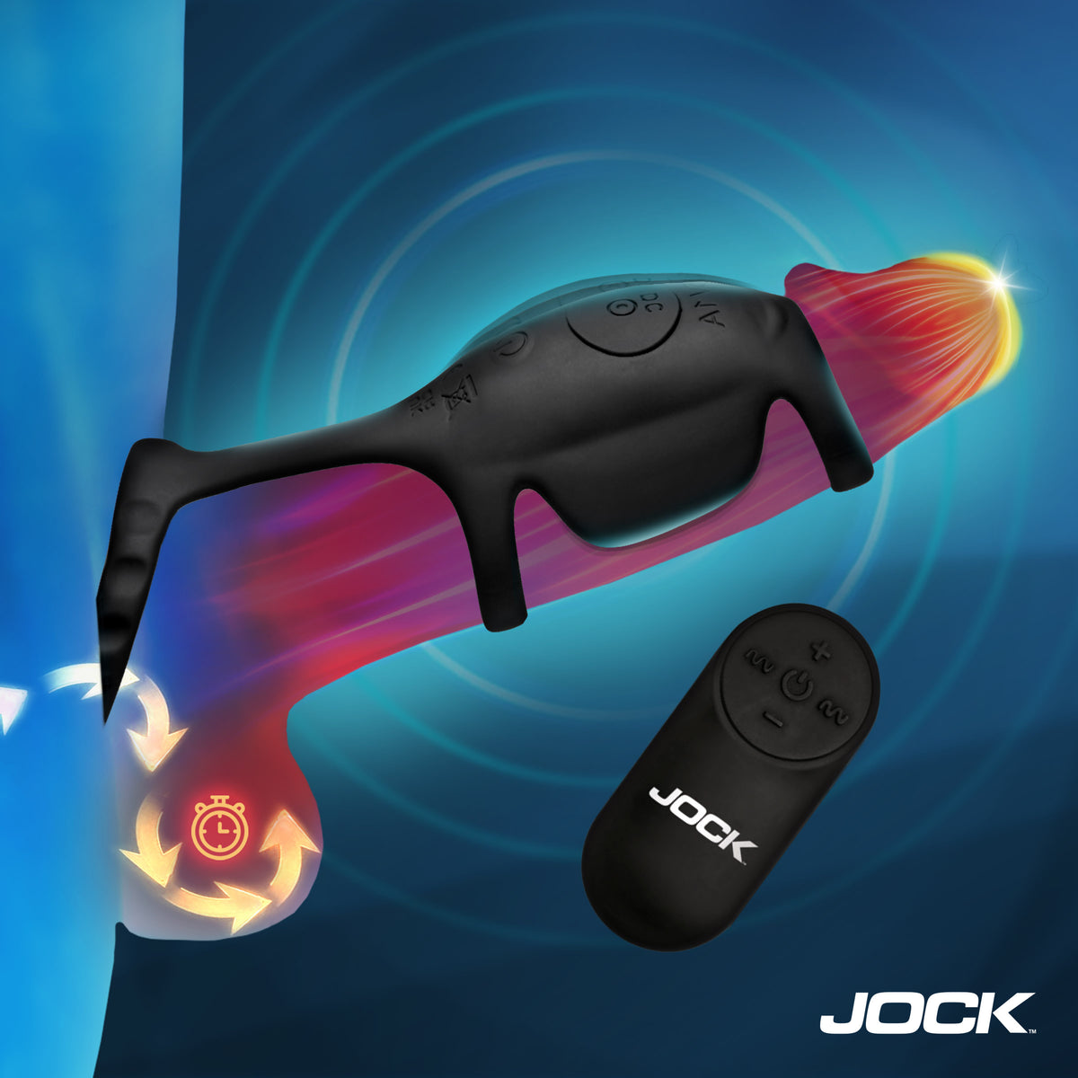 Jock Blitz Vibrating Penis Sleeve C-Ring with Remote