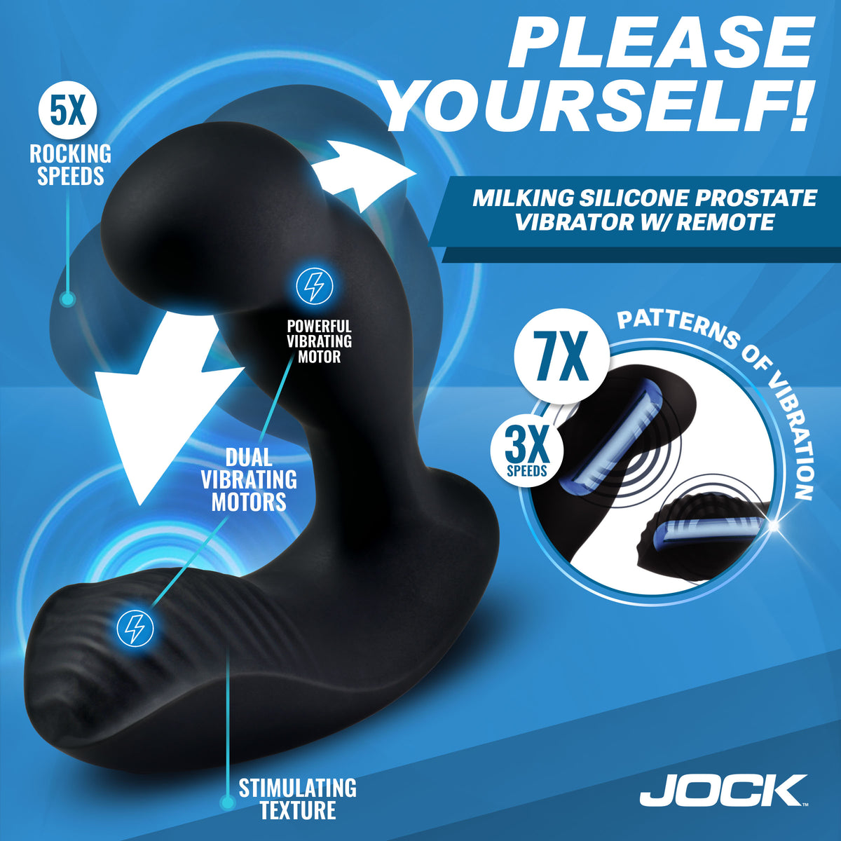 Jock P-Force Milking Silicone Prostate Vibrator with Remote