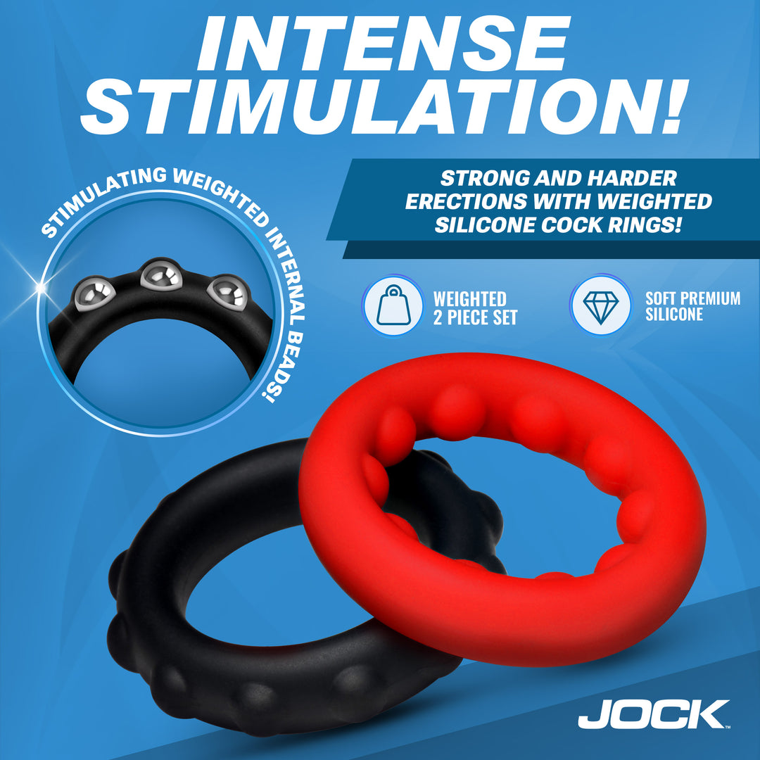Weighted & Beaded Silicone Cock Ring Set