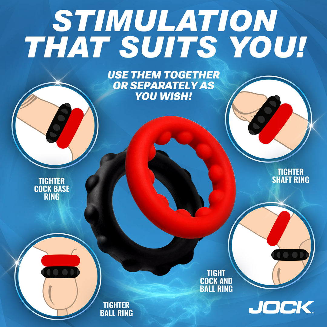 Weighted & Beaded Silicone Cock Ring Set