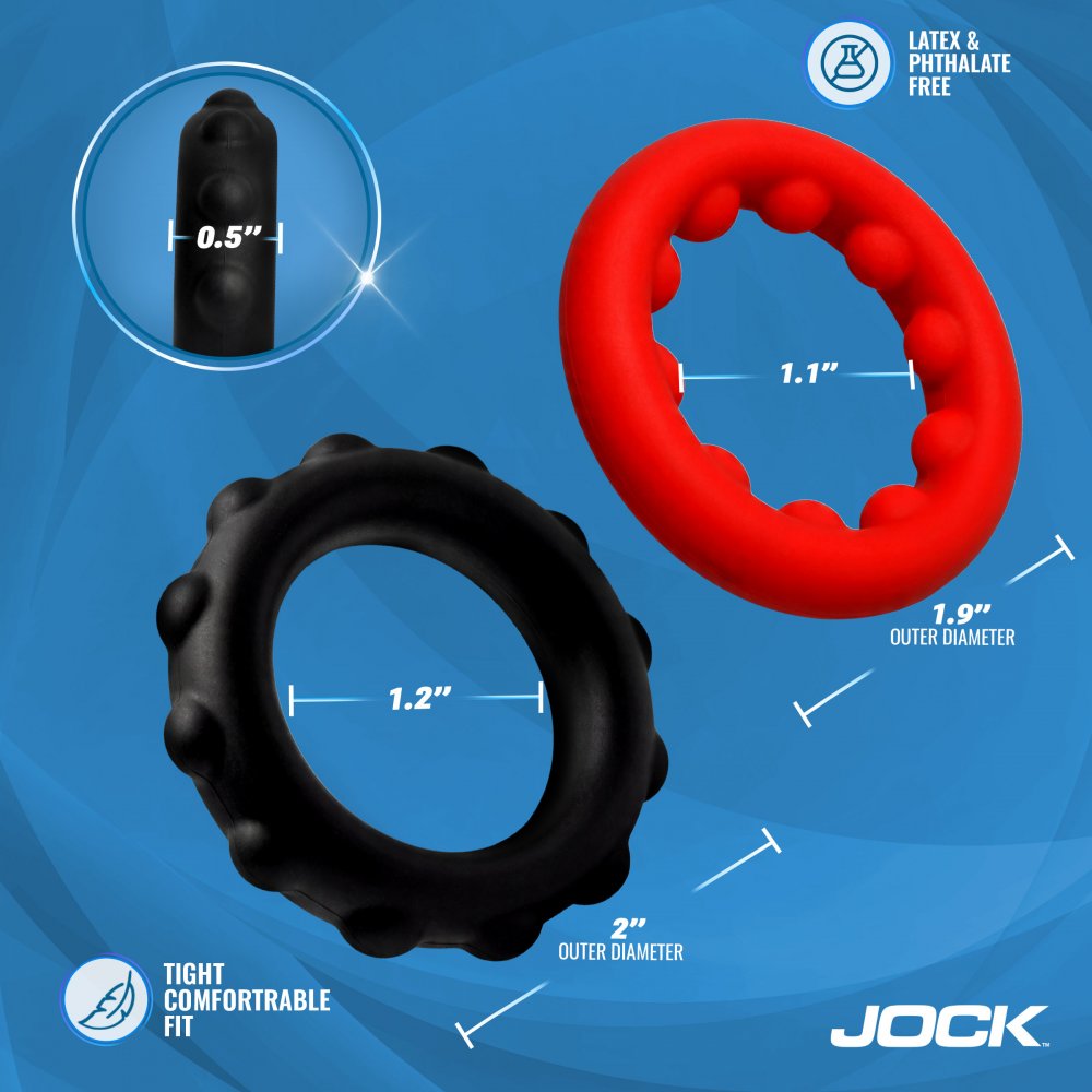 Weighted & Beaded Silicone Cock Ring Set