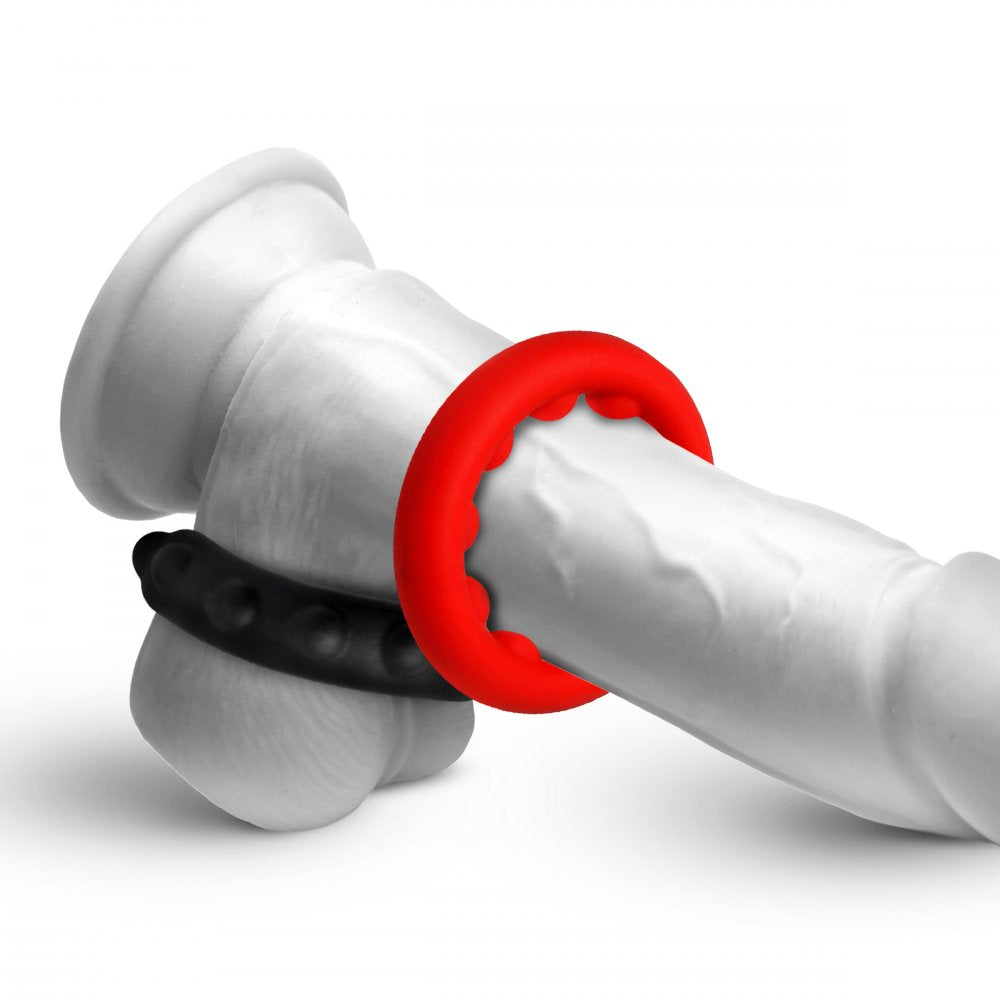 Weighted & Beaded Silicone Cock Ring Set