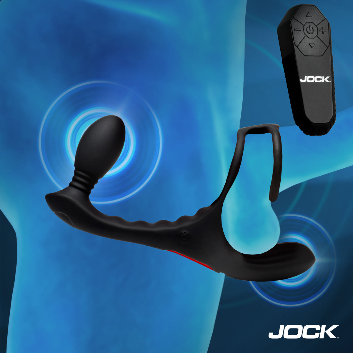 Jock Triple Rush Vibrating C-Ring and Anal Plug with Remote