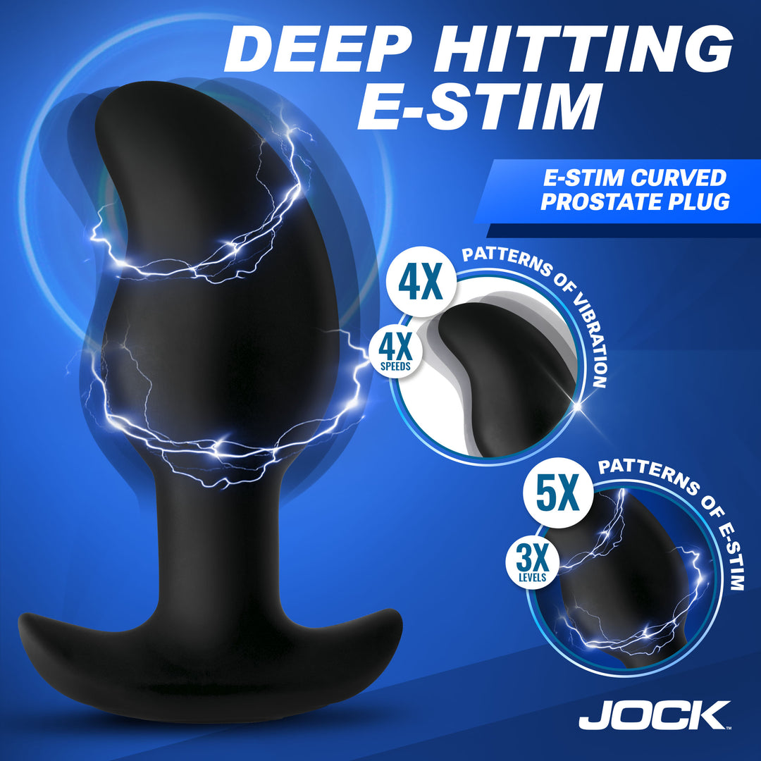 Jock Volt E-Stim Curved Prostate Plug with Remote