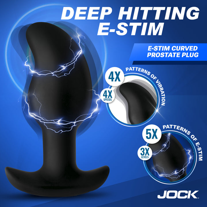 Jock Volt E-Stim Curved Prostate Plug with Remote