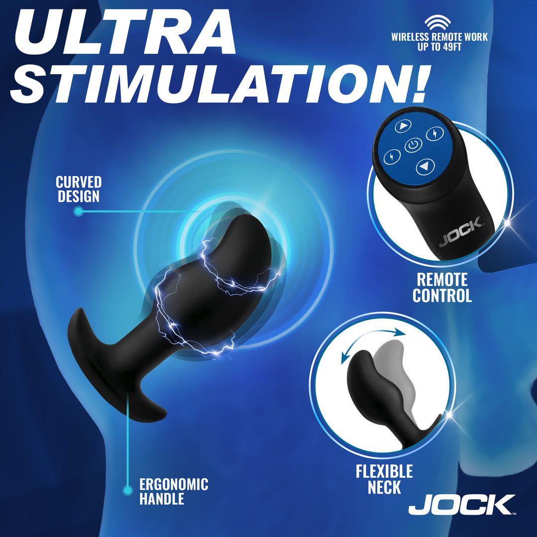 Jock Volt E-Stim Curved Prostate Plug with Remote