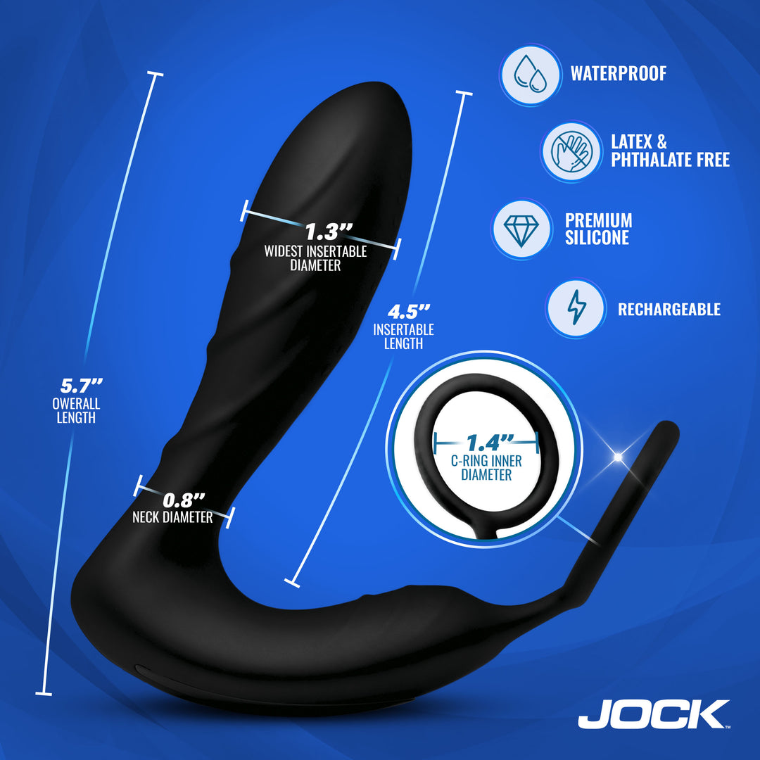 Jock Shockwave E-Stim Ribbed Anal Plug with C-Ring