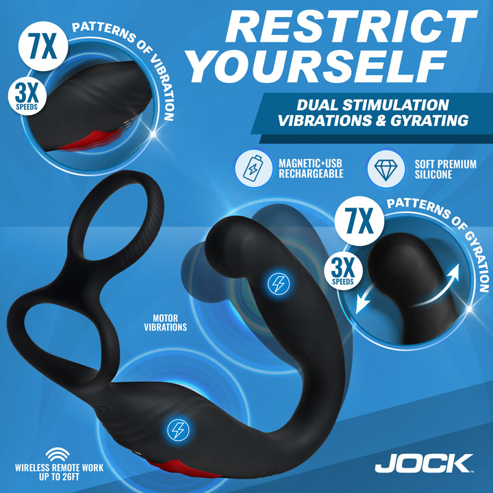 Jock Axis Gyrating Prostate Vibrator with Cock and Ball Ring