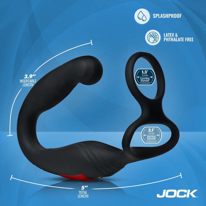 Jock Axis Gyrating Prostate Vibrator with Cock and Ball Ring