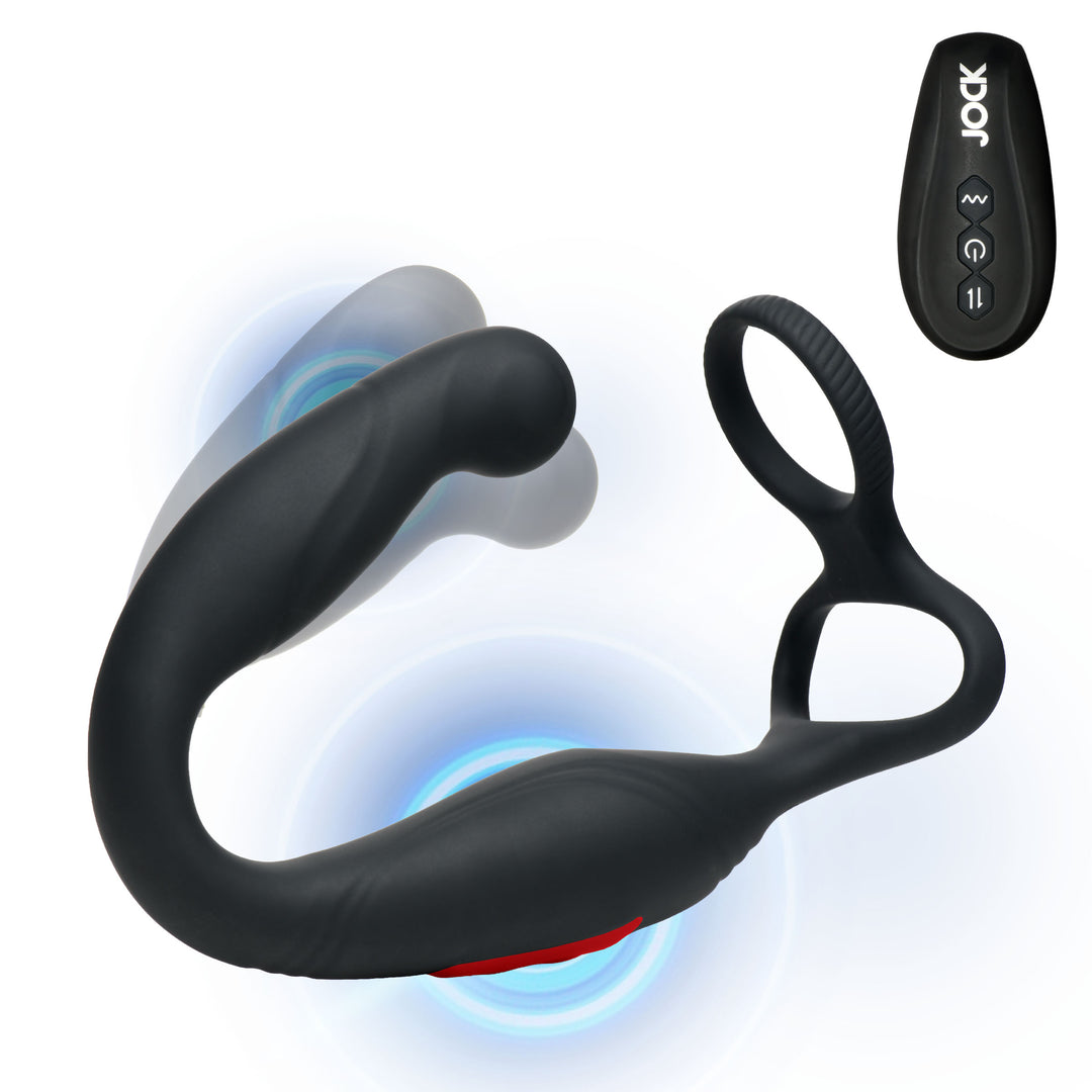 Jock Axis Gyrating Prostate Vibrator with Cock and Ball Ring