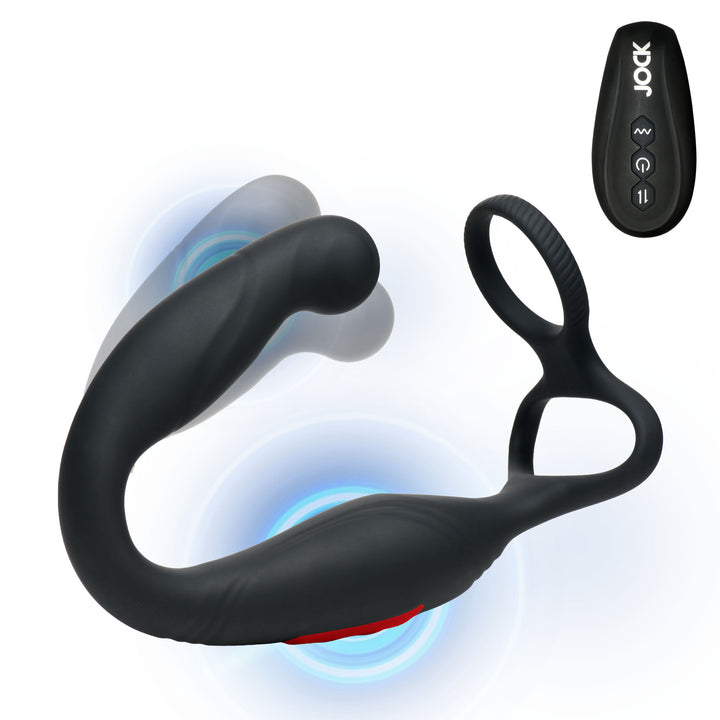 Jock Axis Gyrating Prostate Vibrator with Cock and Ball Ring