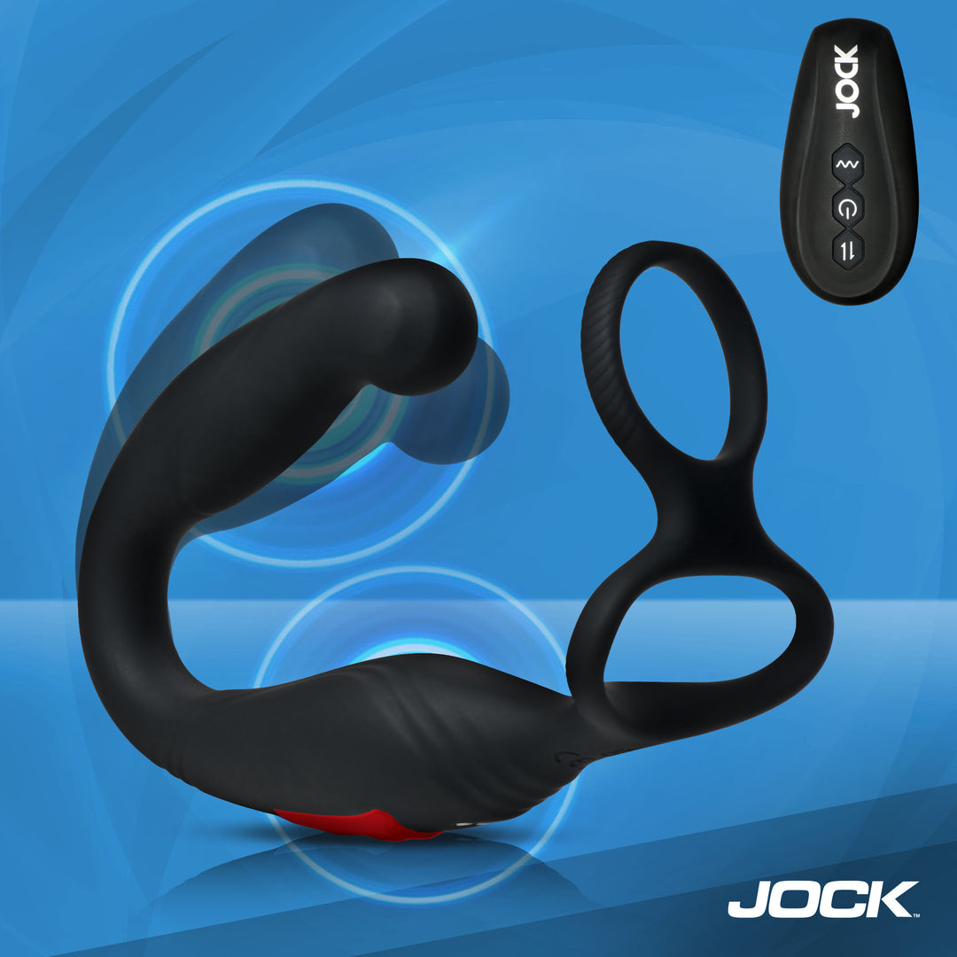 Jock Axis Gyrating Prostate Vibrator with Cock and Ball Ring