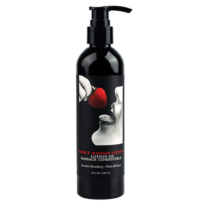 Earthly Body Edible Massage Lotion Strawberry 8 oz