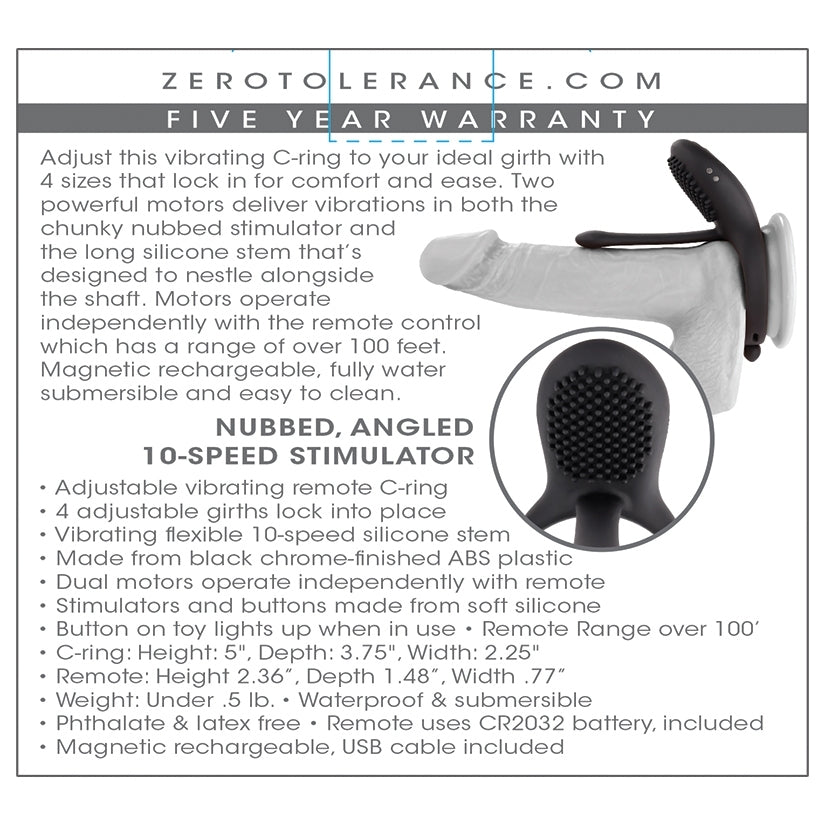 Zero Tolerance Mr. Tickler Adjustable Vibrating Cock Ring