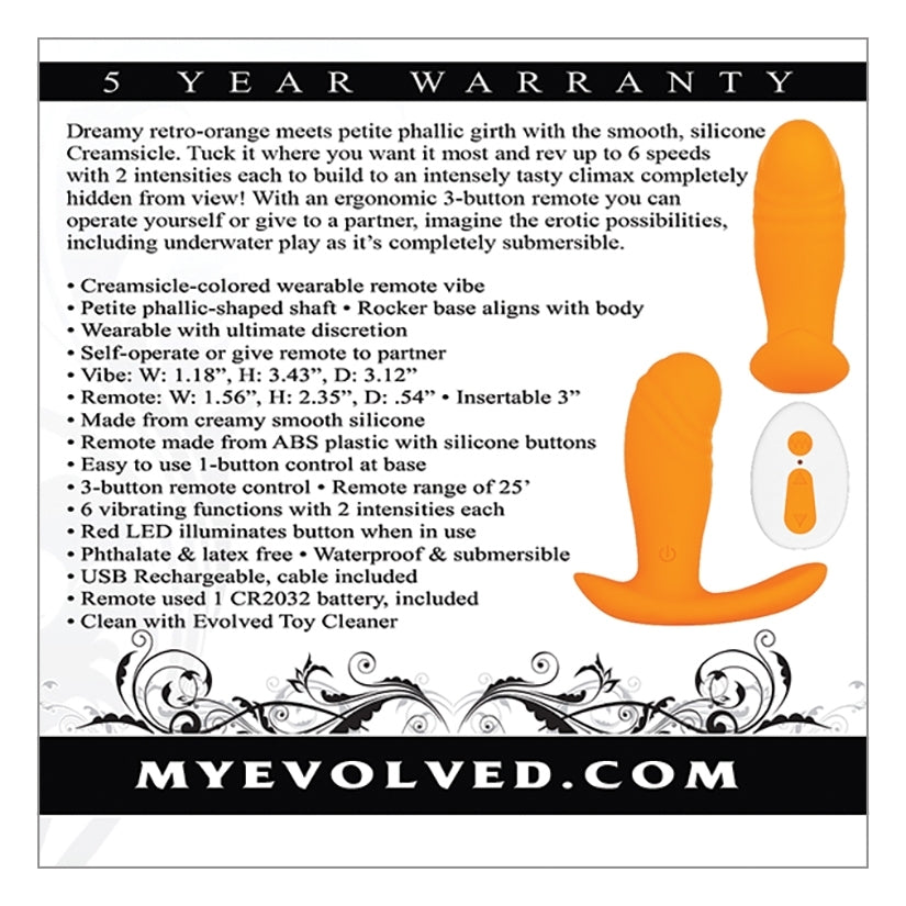 Evolved Creamsicle Remote Control Silicone Vibrator