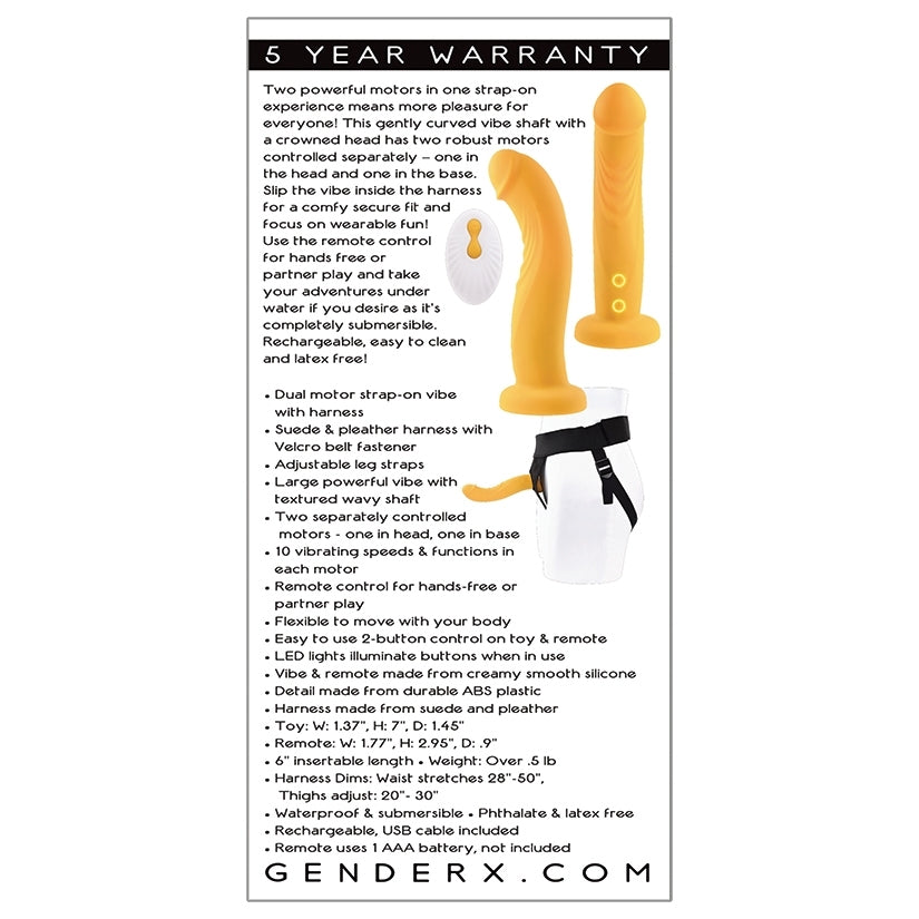 Gender X Sweet Embrace Dual Motor Strap-On Vibe with Harness