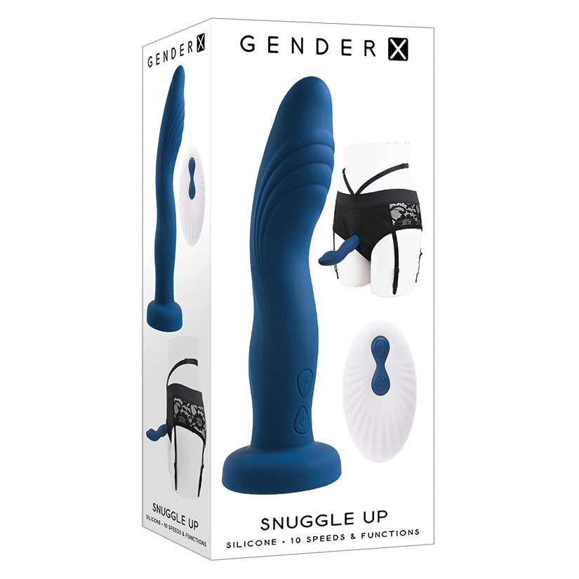 Gender X Snuggle Up Vibrating Strap-On with Lace Short Harness